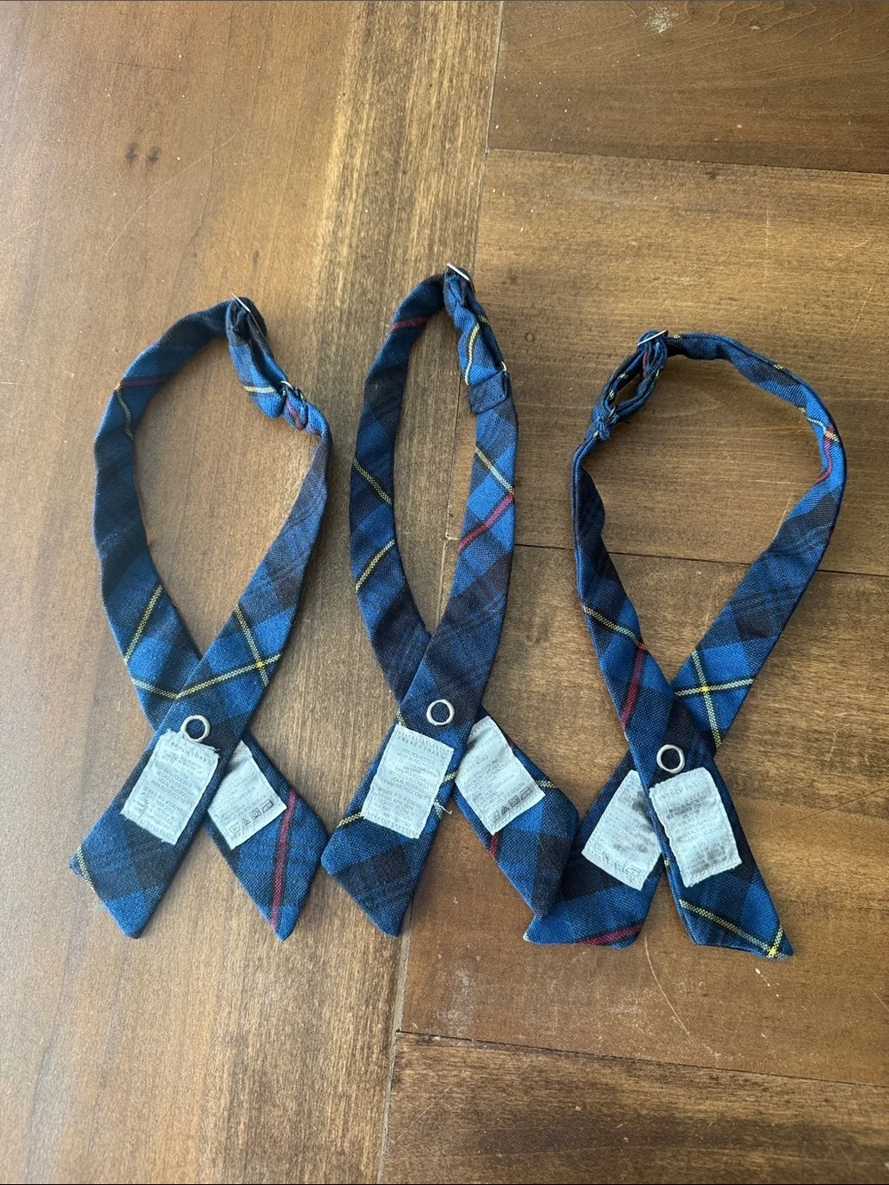 French Toast Blue Plaid Adjustable School Ties - Set of 3